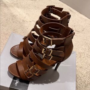 Elegant Brown Strappy Heels
